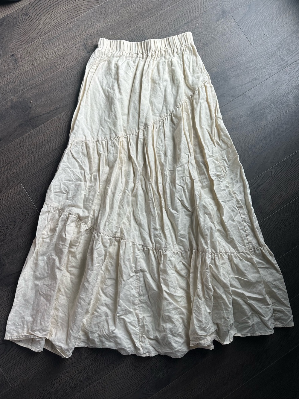 Charlie Holiday Cream Tiered Maxi Skirt